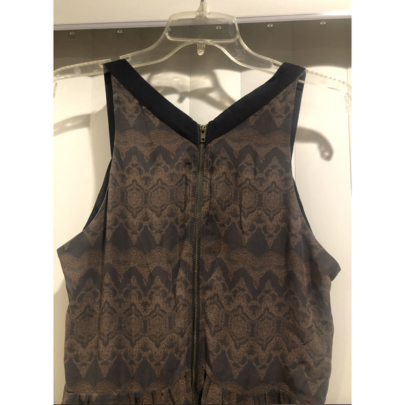 EUC LINE & DOT 100% SILK DRESS BOHO PATTERNED RUFFLE - Picture 12 of 12